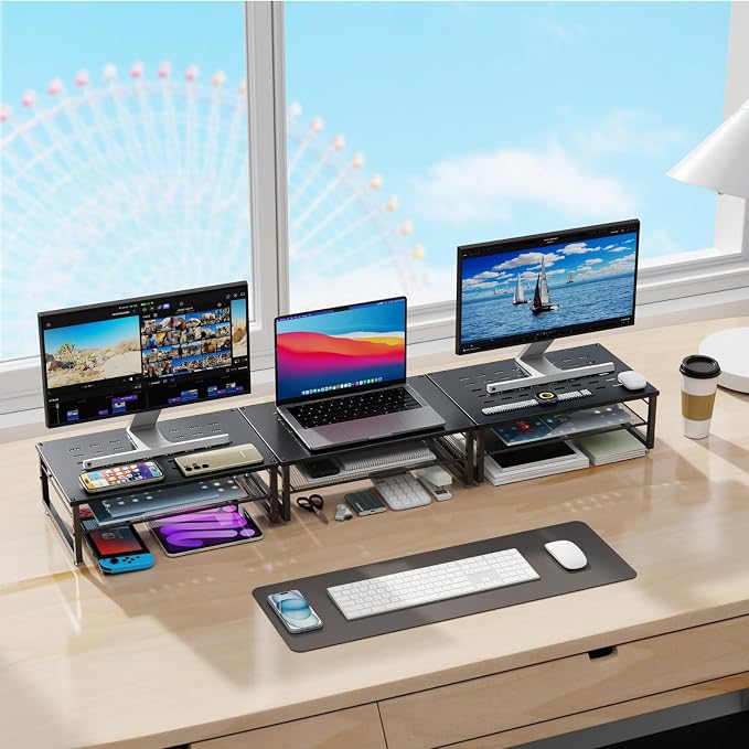 gianotter Desk Organizers and Accessories, 2-Tier Metal Monitor Stand Riser - Image 6