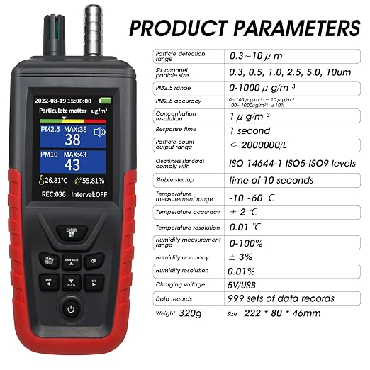 Air Quality Monitor Dust Particle Counter Indoor, Home Air Quality Sensitivity - Image 7