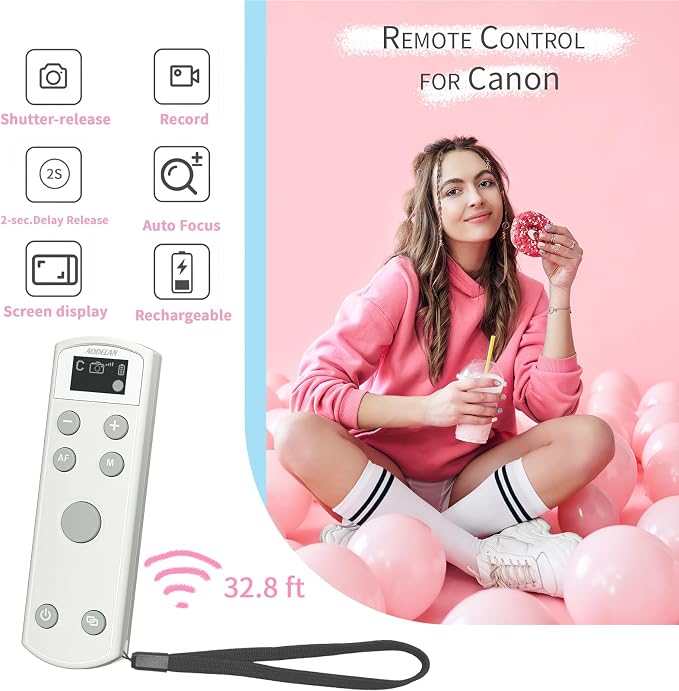 Remote Control for Canon Camera, Rechargeable Wireless Shutter Release - Image 2