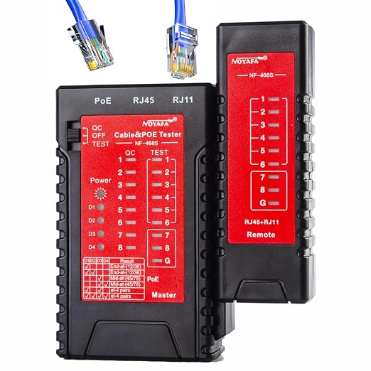 NF468S Network Cable Tester, RJ11 RJ12 RJ45 Ethernet Tester by RockyMars