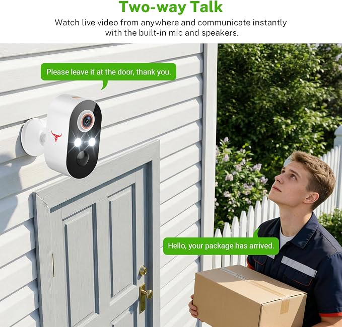 1080P Wireless Security Camera Outdoor, Battery Powered, 2.4G WiFi, Motion - Image 3