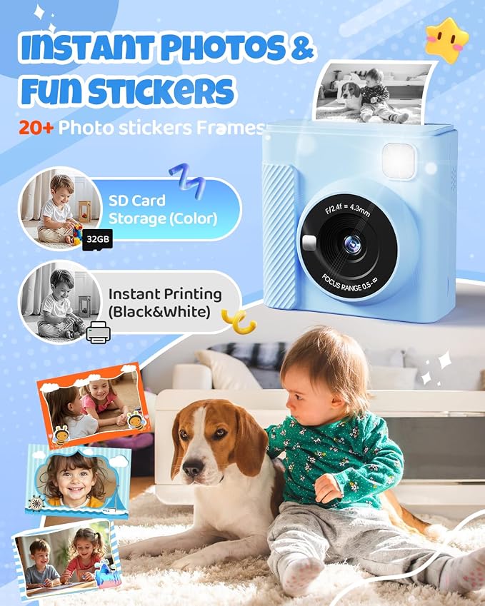 TIATUA Kids Instant Print Camera, Christmas Birthday Gifts - Image 3