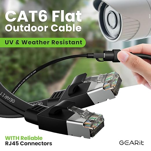 GEARit Cat 6 Outdoor Flat Ethernet Cable Direct Burial Rated LLDPE Jacket - Image 2