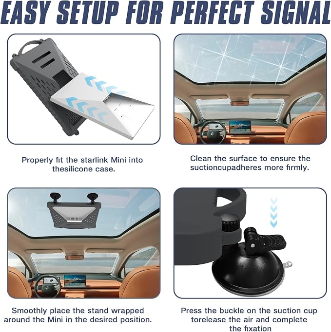 ACOVE Suction Car Cup Mount for Starlink-Mini, 2-in-1 Satellite Dish Mounts - Image 9