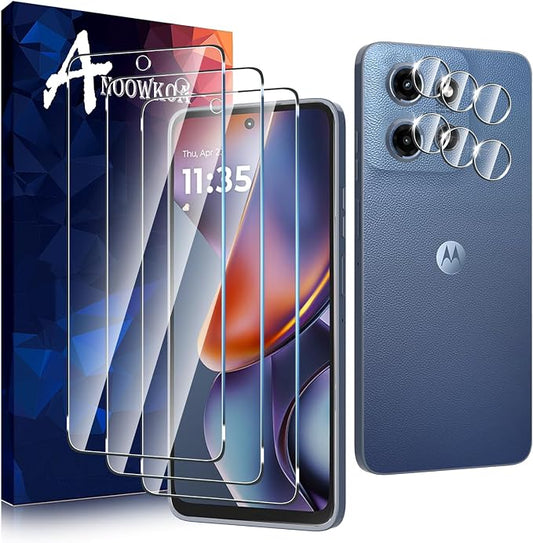Anoowkoa 3 Pack for Moto G 2025 Screen Protector + Moto G 5G 2025 Camera Lens by Anoowkoa