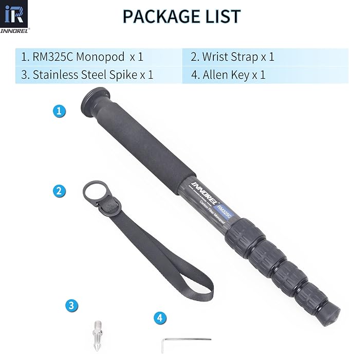 Carbon Fiber Camera Monopod INNOREL RM325C Professional Portable Compact - Image 8