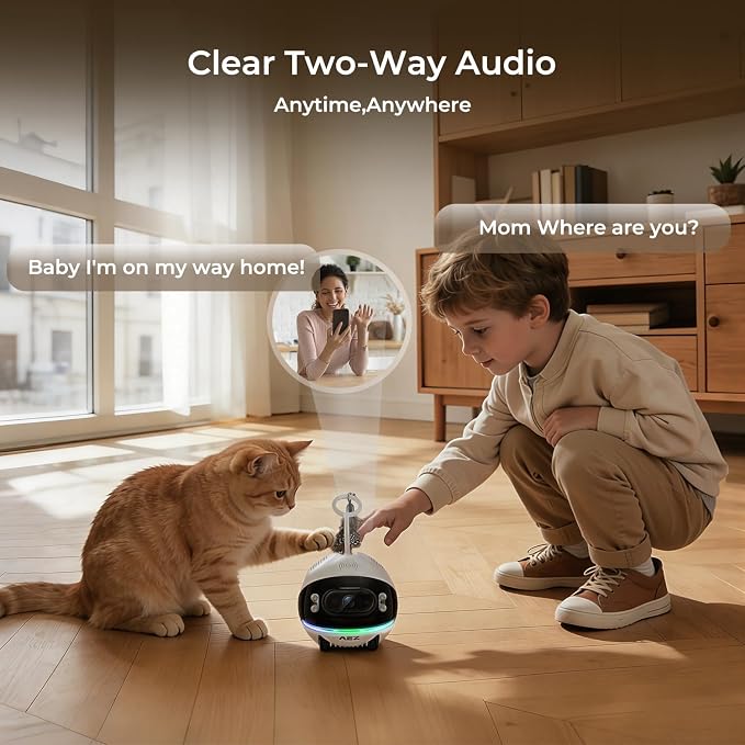 AEZ Robot Camera on Wheels 1080P Dual Lens, Indoor Movable Security Camera - Image 6