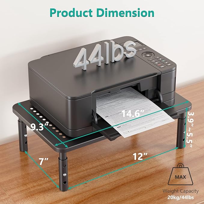 WALI Dual Monitor Stand for Desk, Desk Monitor Riser 3 Height Adjustable - Image 4