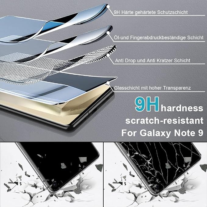Galaxy Note 9 Privacy Screen Protector Tempered Glass, 9H Hardness 3D Curved - Image 7