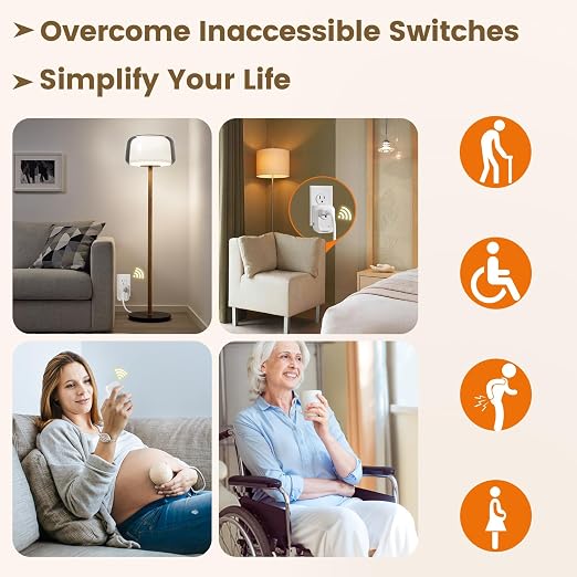 SURAIELEC Wireless Light Switch Remote Control Outlet, No Wiring Needed - Image 7