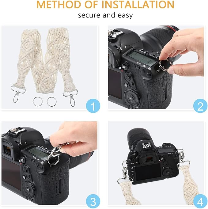 Weewooday Camera Strap for Photographers, 1.5" Soft Cotton Woven Camera Strap - Image 3