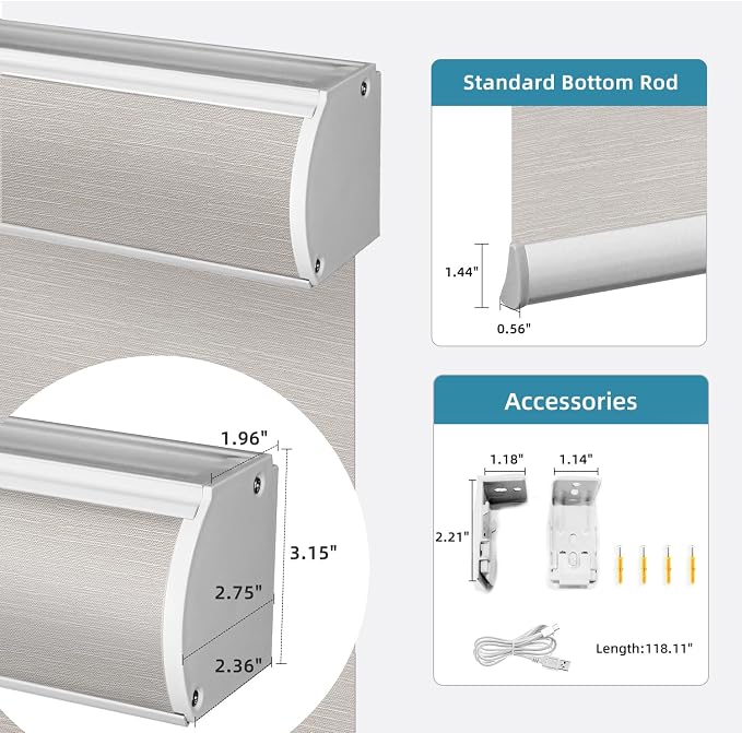 SmartWings Motorized Blind Light Filtering Shade Work - Image 7