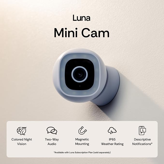 Luna 2K Indoor Camera and Indoor/Outdoor IP65 Wi-Fi Smart Home Security Cameras - Image 3