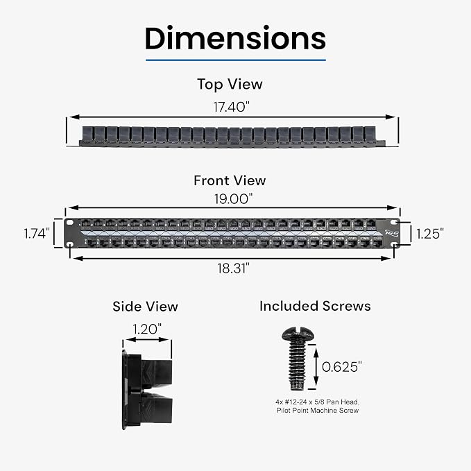 ICC CAT6 Feed-Through Patch Panel, 48 Port, 1U Rackmount, RJ45 Ethernet Patch - Image 8