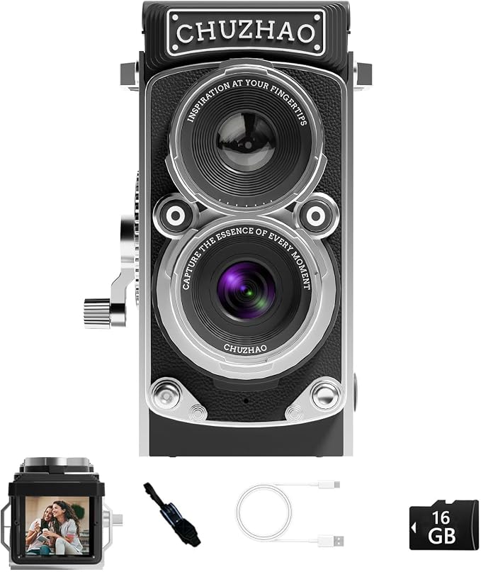 CHUZHAO Vintage Mini Digital Camera, Portable TLR Style Retro Point and Shoot by Joytrip