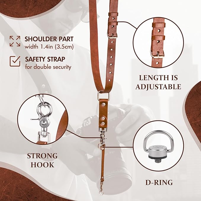 C Coiro Leather Camera Strap Crossbody - Image 2