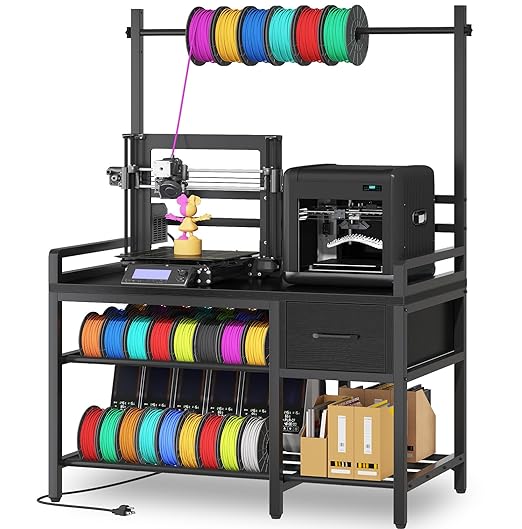 3D Printer Stand with Filament Storage – Tall 66" Heavy Duty Metal 3D Printer by Anrigeail