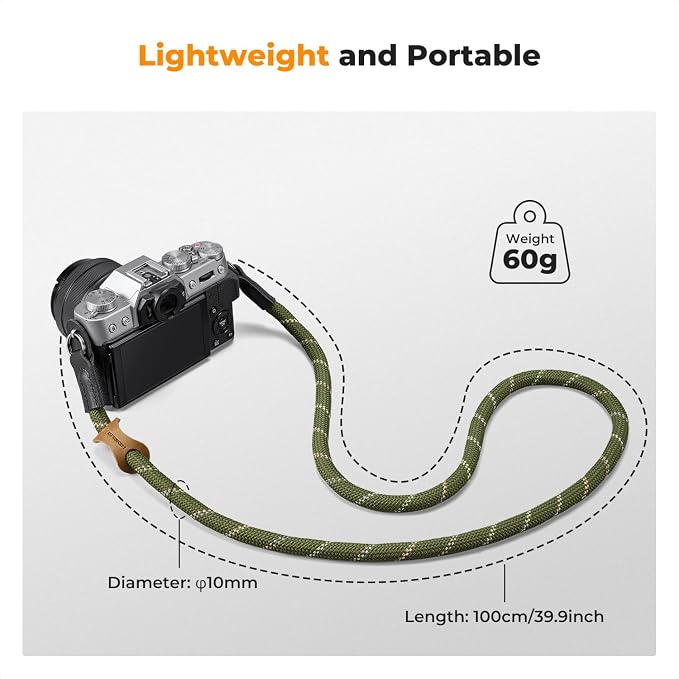 K&F CONCEPT Camera Neck Strap, 100cm Nylon Rope Camera Shoulder Strap - Image 4