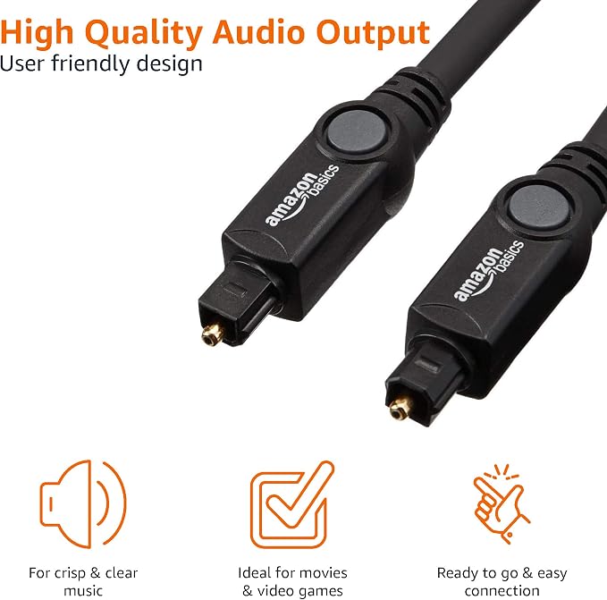 Amazon Basics Toslink Digital Optical Audio Fiber Optic Cable, - Image 3