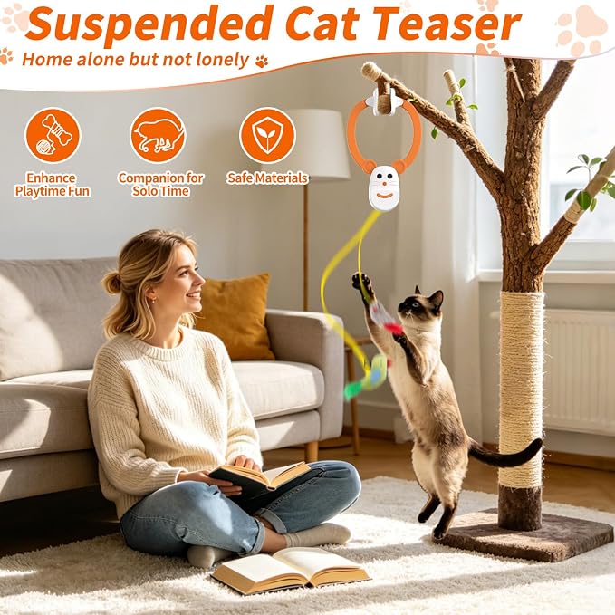 Interactive Cat Toys for Indoor Cats, Automatic Flying Bird Mouse Doorway - Image 4