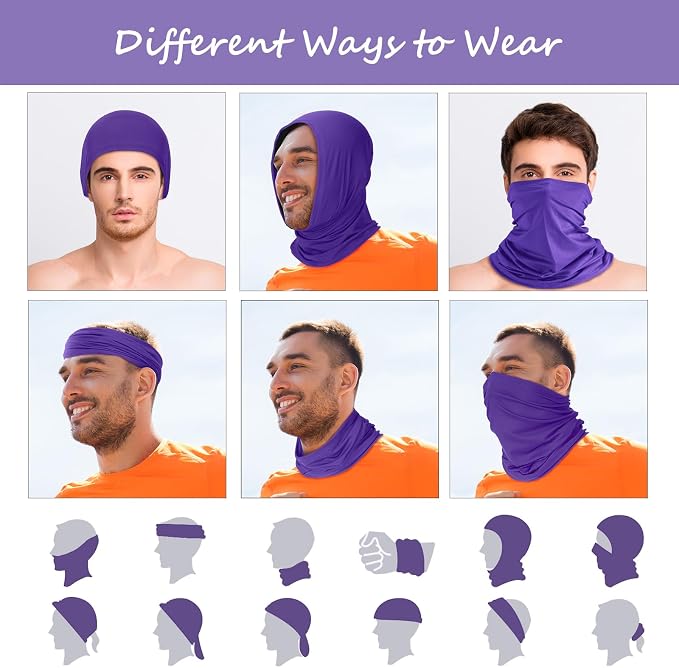 Geyoga 6 Pieces Summer UV Protection Cooling Neck Gaiter Face Clothing Neck - Image 4