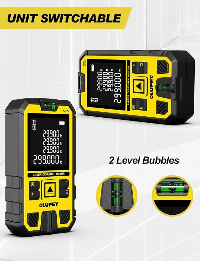 Laser Measure, Laser Distance Meter Device IP54 Portable Digital Measure Tool - Image 3