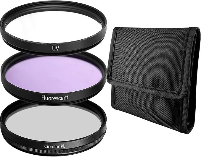 52MM Lens Filter Kit Bundle Pro, Includes CPL, FL-D Universal by Acuvar