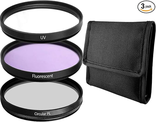 Pro Lens Filter Kit, Includes CPL, FL-D Filters Universal by Acuvar
