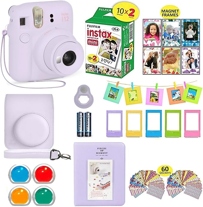 Fujifilm Instax Mini 12 Instant Camera Lilac Purple + Shutter Compatible by FUJIFILM