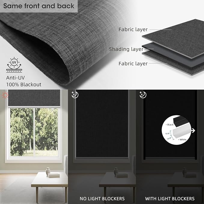 SmartWings Motorized Blinds Dual-Sided Cordless Smart Blackout Shades, Custom - Image 3