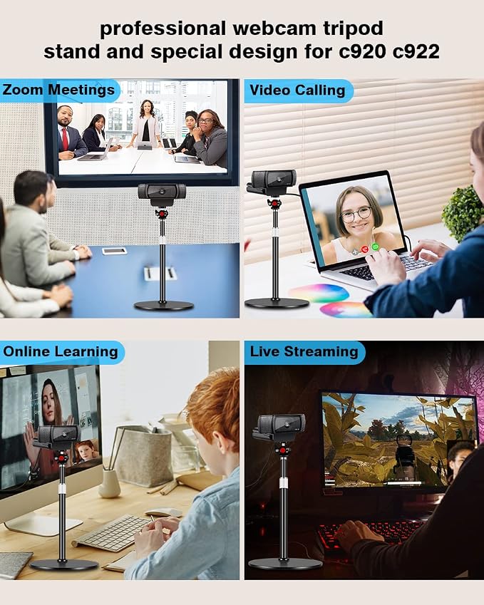 Webcam Tripod Stand for Desk: Webcam Stand for Logitech Brio | C920 | C922 | - Image 9