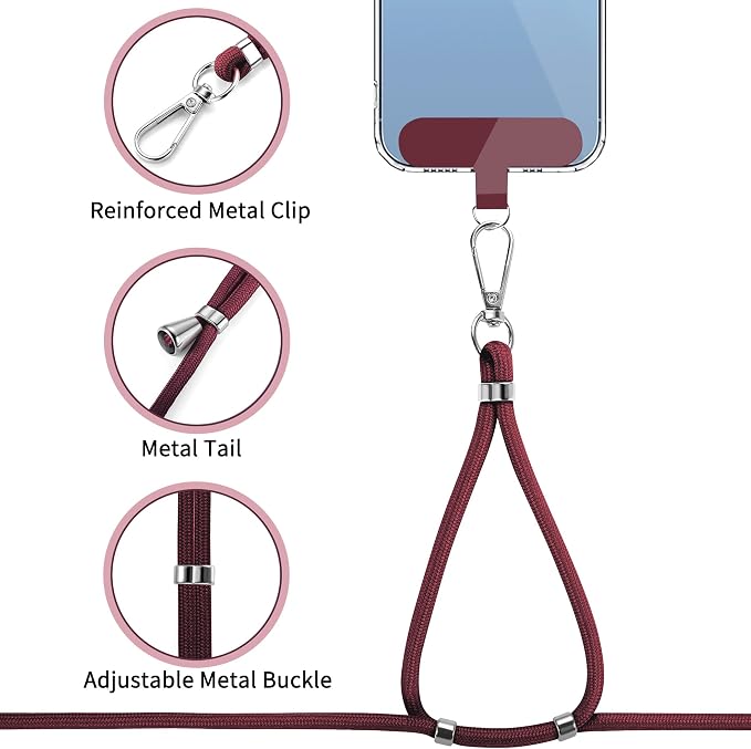 CACOE Phone Lanyard 2 Pcs-1 Pcs Adjustable Neck Strap, Universal Crossbody - Image 4