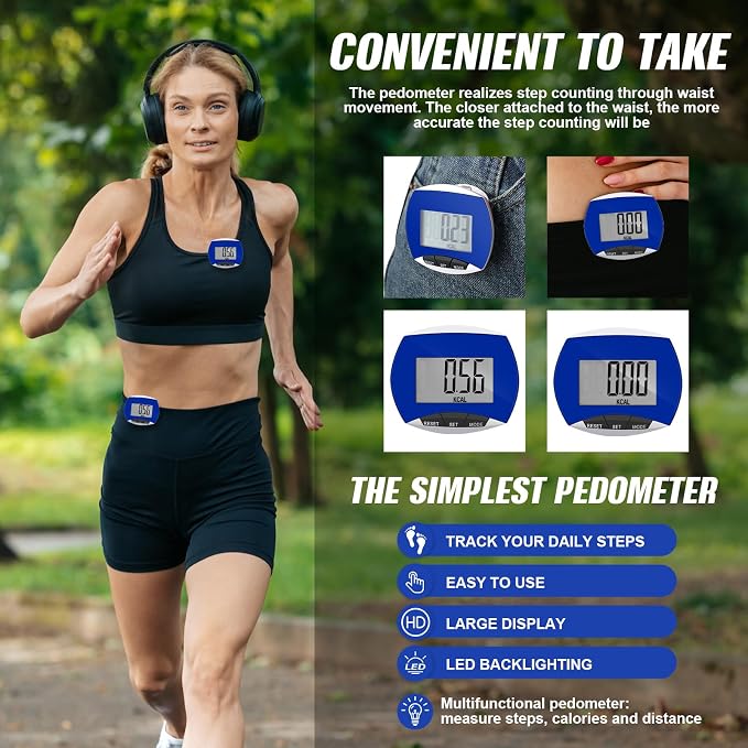 Weewooday Pedometer for Walking Steps and Miles Simple Pedometer Clip on - Image 6
