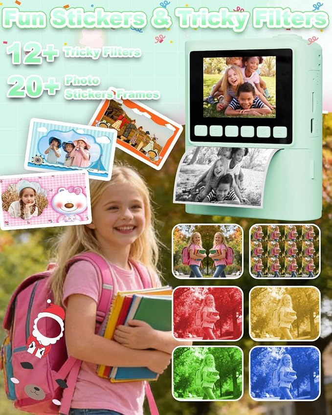 Instant Print Camera for Kids, 1080P Instant Digital Print Cameras for Toddler - Image 5