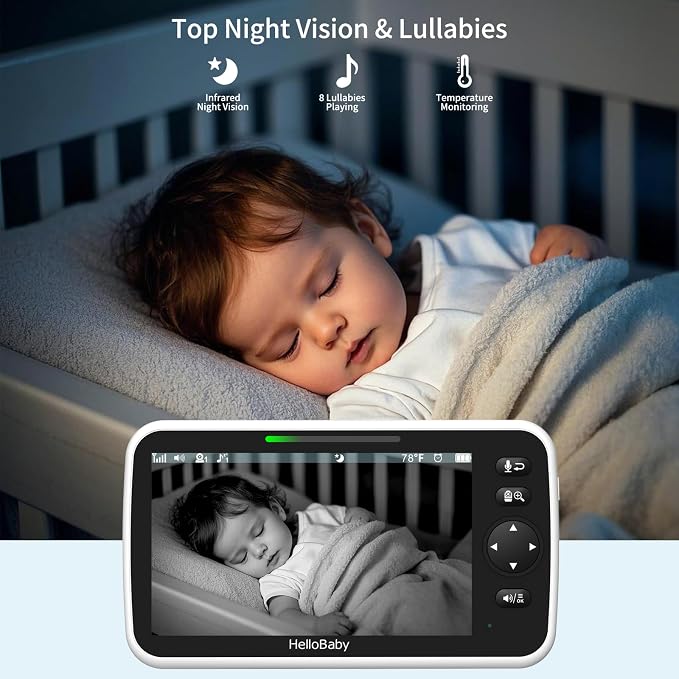 HelloBaby 6'' World First IPS 30H Battery Split-Screen Video Baby Monitor - Image 6
