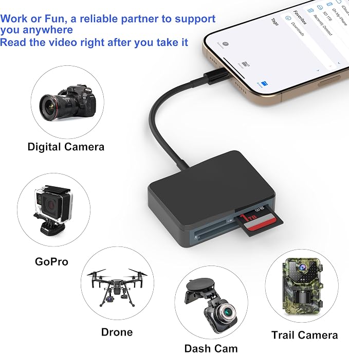 SD Card Reader, 4 in 1 USB C to SD/TF/CF/MS Card Reader - Image 5