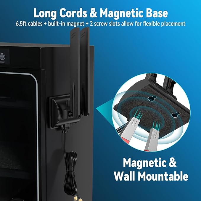 Eightwood WiFi 6E Antenna Tri-Band 6GHz 5GHz 2.4GHz RP-SMA WiFi Antenna Magnet - Image 5