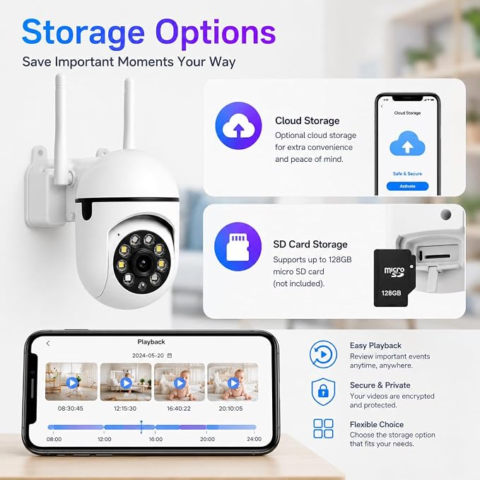 Security Camera Indoor 1080P Wired, Pan/Tilt Control, Two-Way Audio, Easy Setup - Image 8