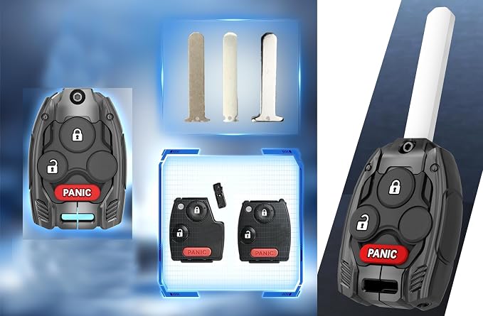 Mecha Heavy-Duty Automobile Remote Control Key Fob Shell Keychain Fits - Image 3