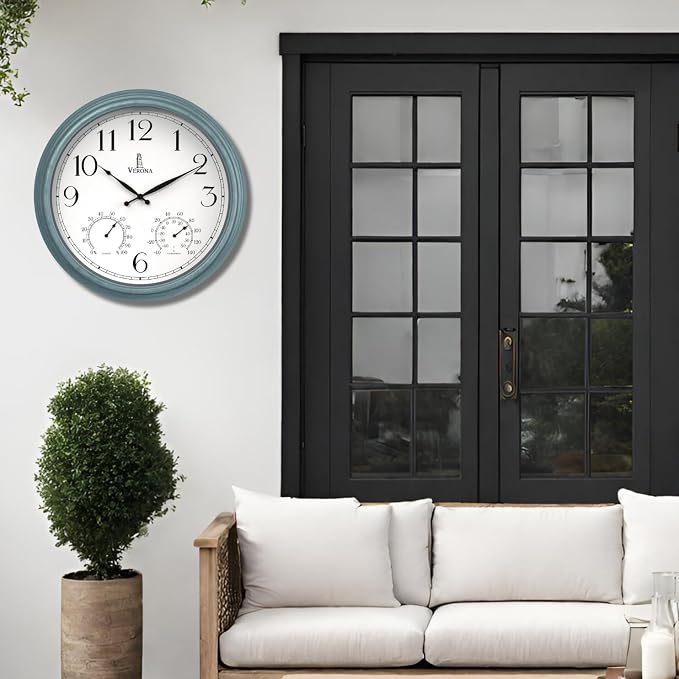 18 inch Outdoor Clocks for Patio Large Waterproof - Image 8