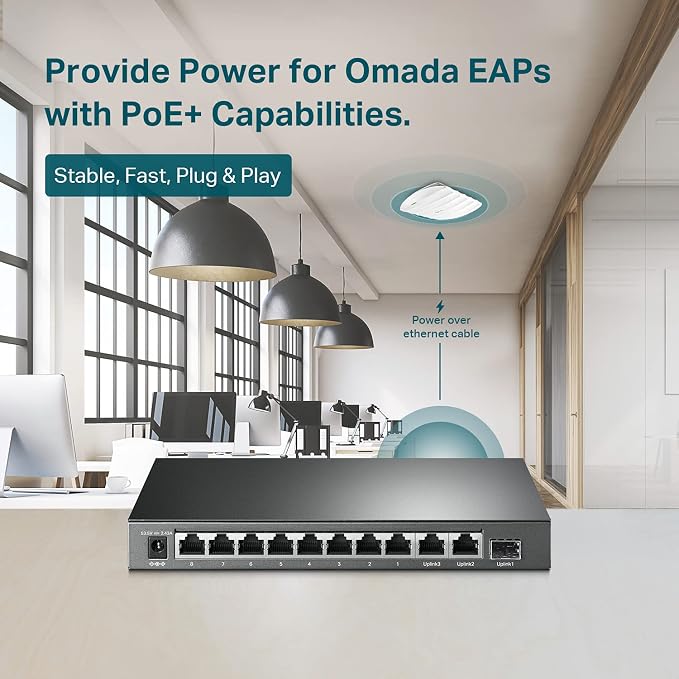 TP-Link TL-SL1311MP 8 Port 10/100Mbps Fast Ethernet PoE Switch 8 PoE+ Ports 124W - Image 4