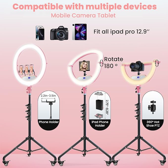 22" Foldable Ring Light with Stand - Image 6
