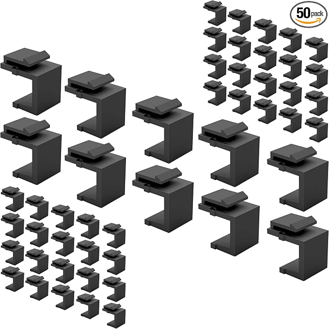 Jadaol 50-Pack Blank Keystone Jack Inserts, Keystone Port Dust Covers, Filler by Jadaol