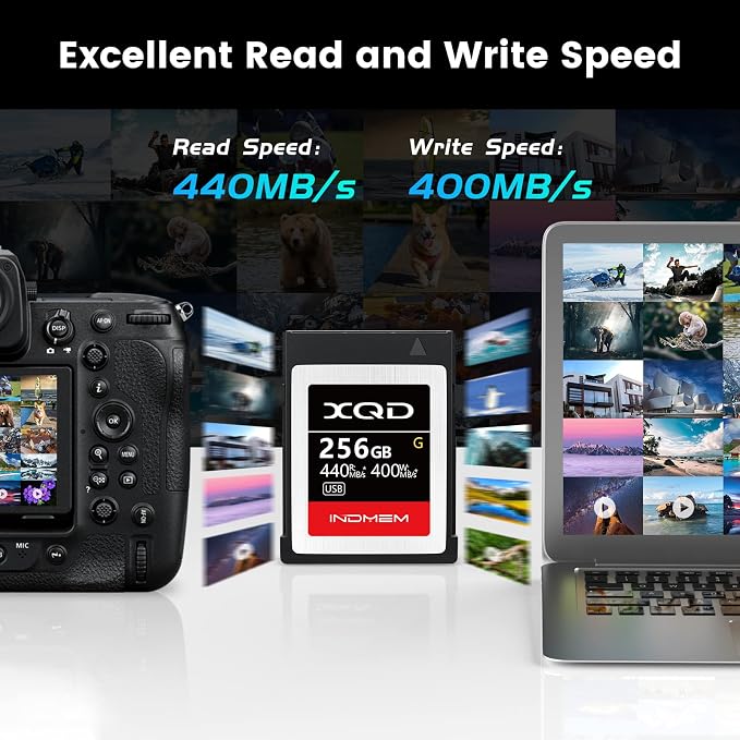 INDMEM XQD 256GB Memory Card, 5X Tough MLC XQD Flash Memory Card High Speed G - Image 3