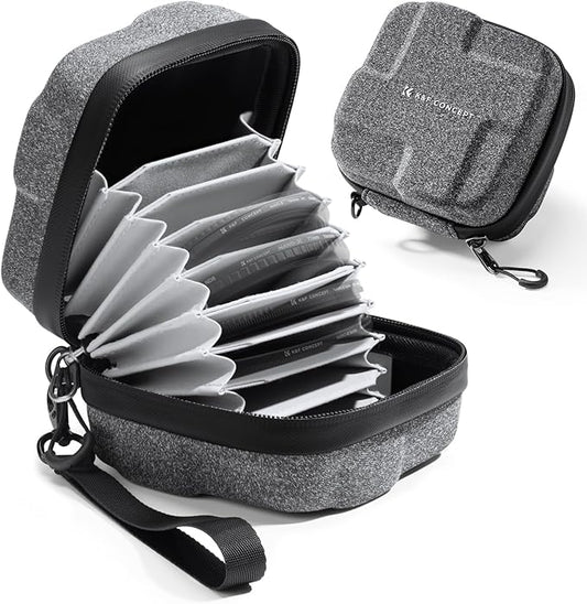 K&F CONCEPT 10 in 1 Lens Filter Case, Hard Shell Camera Filter Pouch Up to 82mm by KFCONCEPT