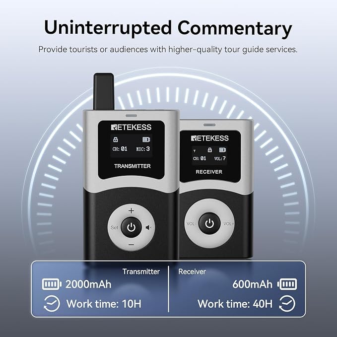 Retekess T130U Wireless Tour Guide System, Stable Signal, Assistive Listening - Image 4