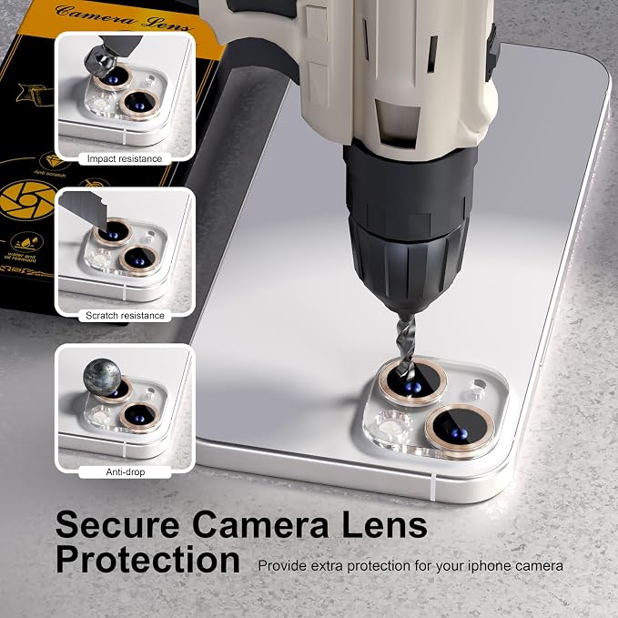 for 6 Pack iPhone 15 / iPhone 15 Plus Camera Lens Protector 9H Tempered Glass - Image 4