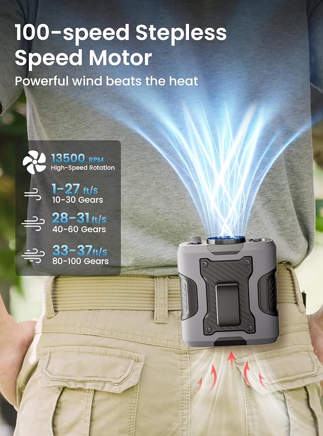 Koonie Portable Waist Clip on Fan - Image 2