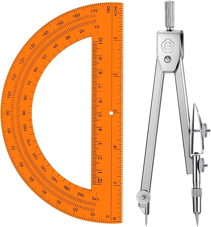 EBOOT Student Geometry Math Set, Drawing Compass and 6 Inch Swing Arm by eBoot
