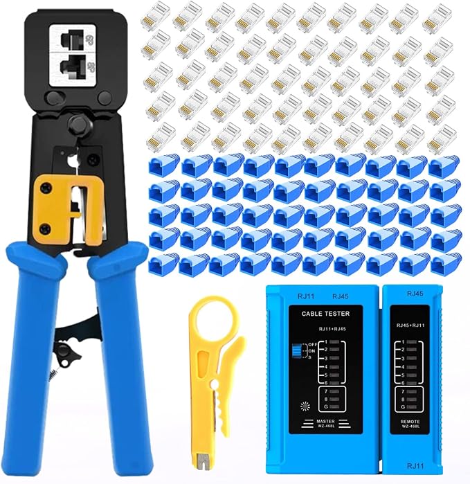 Gaobige rj45 Crimping Tool for Cat6 Cat5e Cat5, Sturdy Crimper for rj45 rj12/11 by GaobigeNetworkToolKit